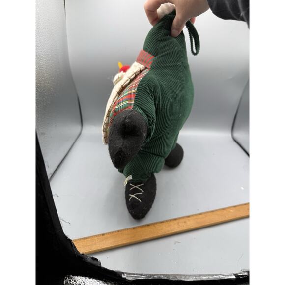 Primitive Santa Pillow Green Corduroy Folk Art Christmas Decor Star Shaped - Picture 4 of 5